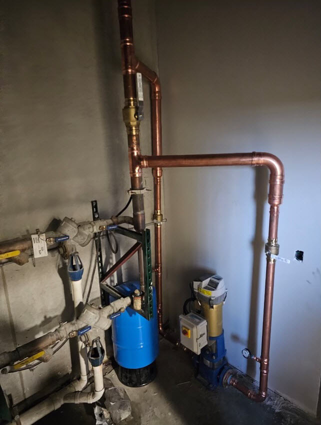Booster pump install increases water pressure