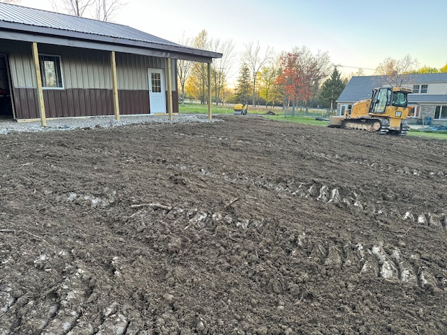 Pole barn driveway and grading