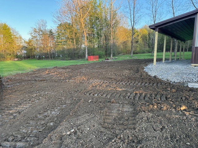 Pole barn driveway and grading