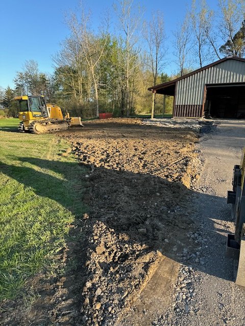 Pole barn driveway and grading