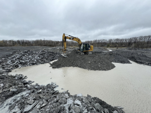 Excavation for fossil hunters at penn dixie site in blasdel ny